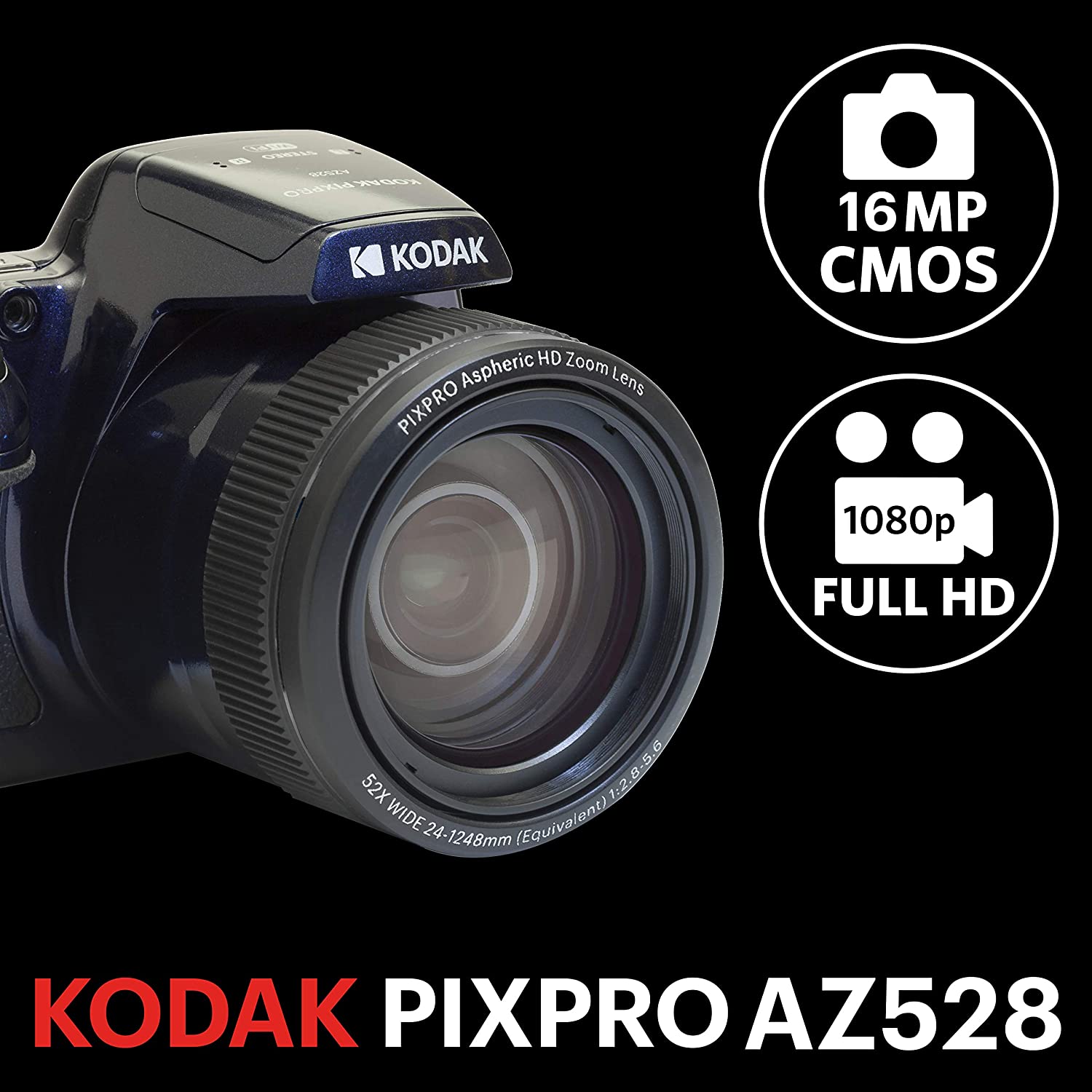 Kodak PIXPRO AZ528 16MP Digital Camera with 52x Optical Zoom