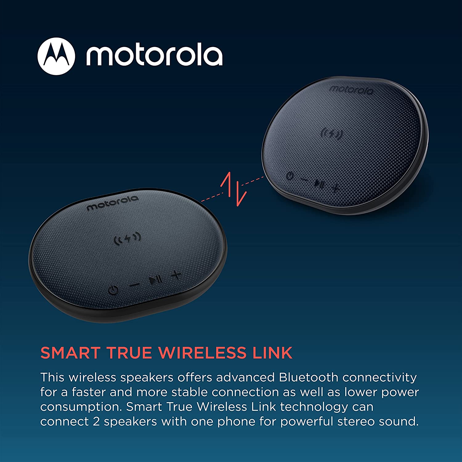 Motorola ROKR 500 Bluetooth Speaker with Integrated Wireless Charging Pad, Portable Speaker with Microphone for Handsfree Calls IPX6 Water Resistant