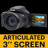 Kodak PIXPRO AZ901 WiFi-enabled, 20 MP Black Digital Camera with 90x Optical Zoom