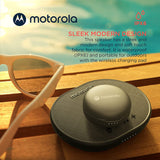 Motorola ROKR 500 Bluetooth Speaker with Integrated Wireless Charging Pad, Portable Speaker with Microphone for Handsfree Calls IPX6 Water Resistant