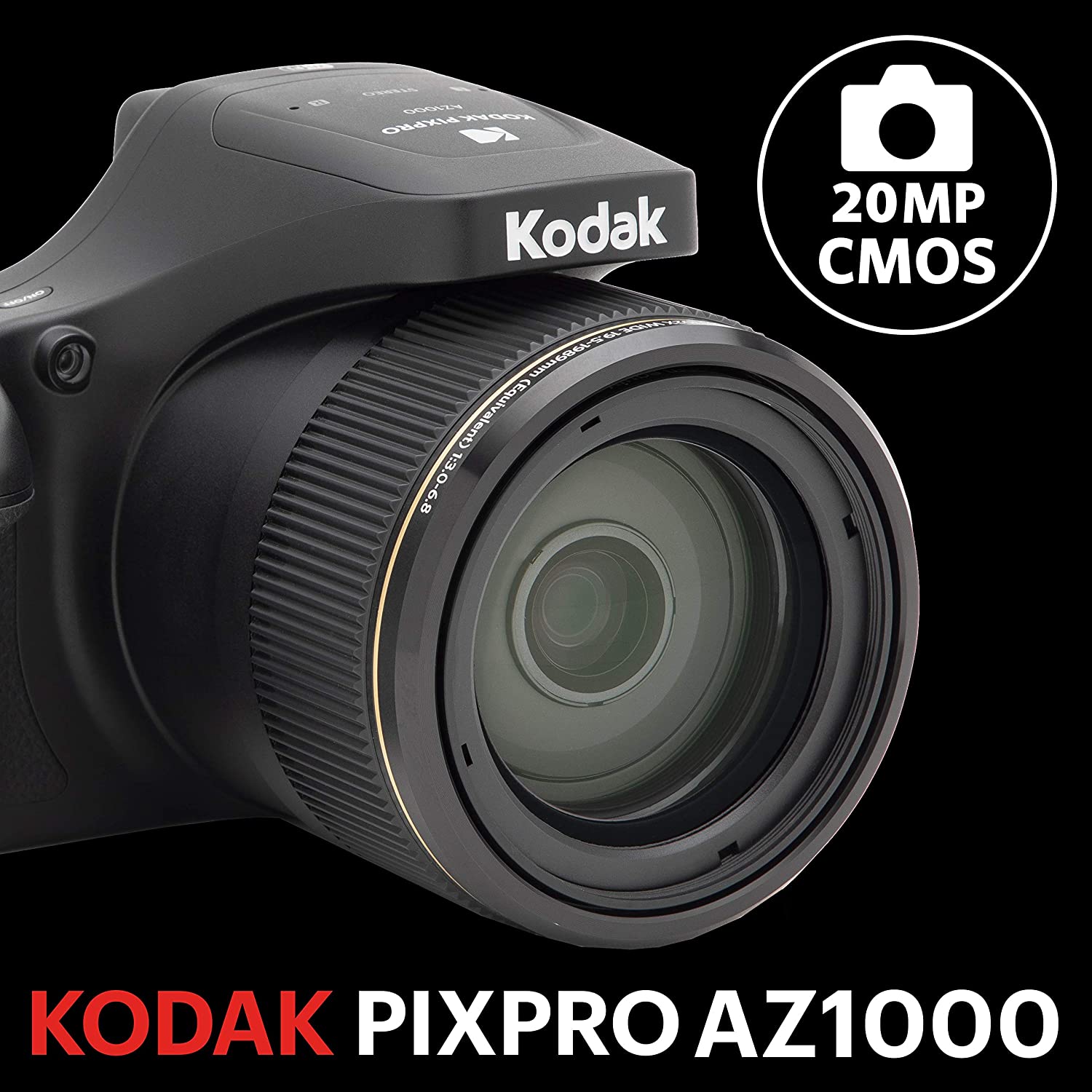 Kodak PIXPRO AZ1000 4K 20MP Black Digital Camera with 102x Optical Zoom