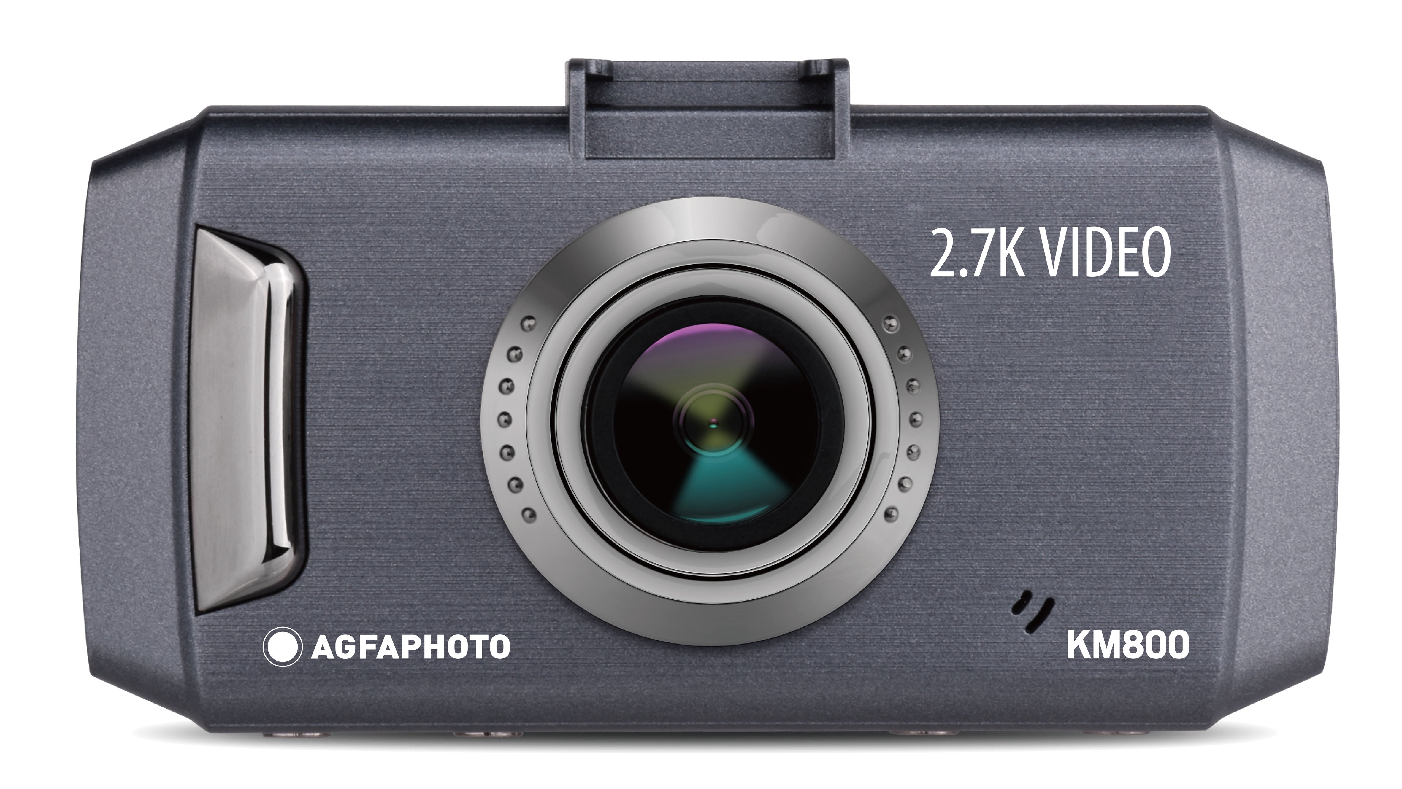 AgfaPhoto Realimove KM800 2.7K Ultra HD Dash Cam with LCD Screen, 150 Degree Wide Angle Lens, G-Sensor, Motion Detection and Parking Monitor