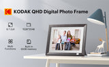 Kodak Rustic Wood WiFi-Enabled Digital Photo Frame HDPF-978, Advanced 9.7” Touchscreen with 2K Resolution, 32GB Internal Memory and Adjustable Stand