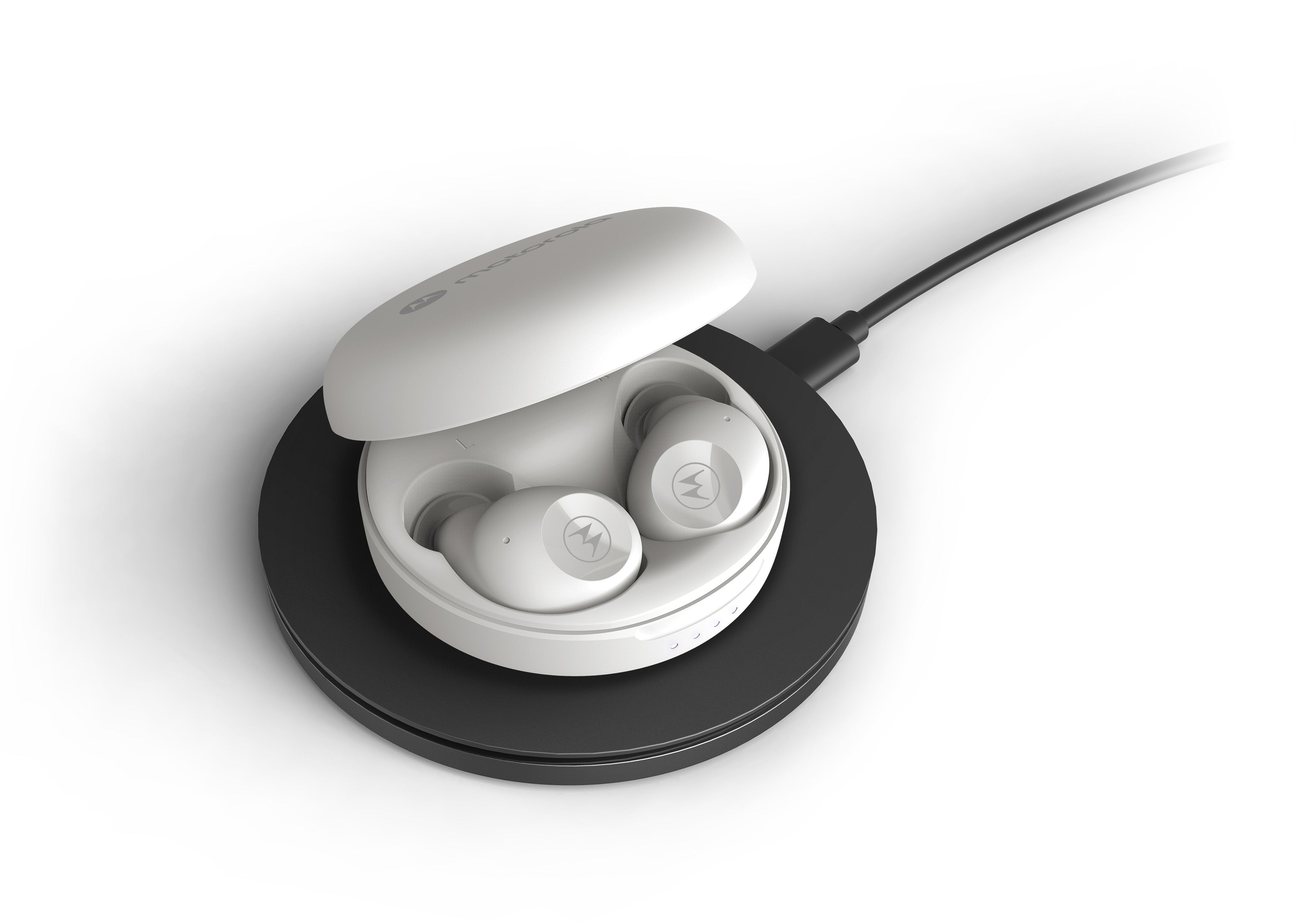 Motorola MOTO BUDS 250 True Wireless Bluetooth Earbuds IPX5 Water Resistant with Wireless Charging Case