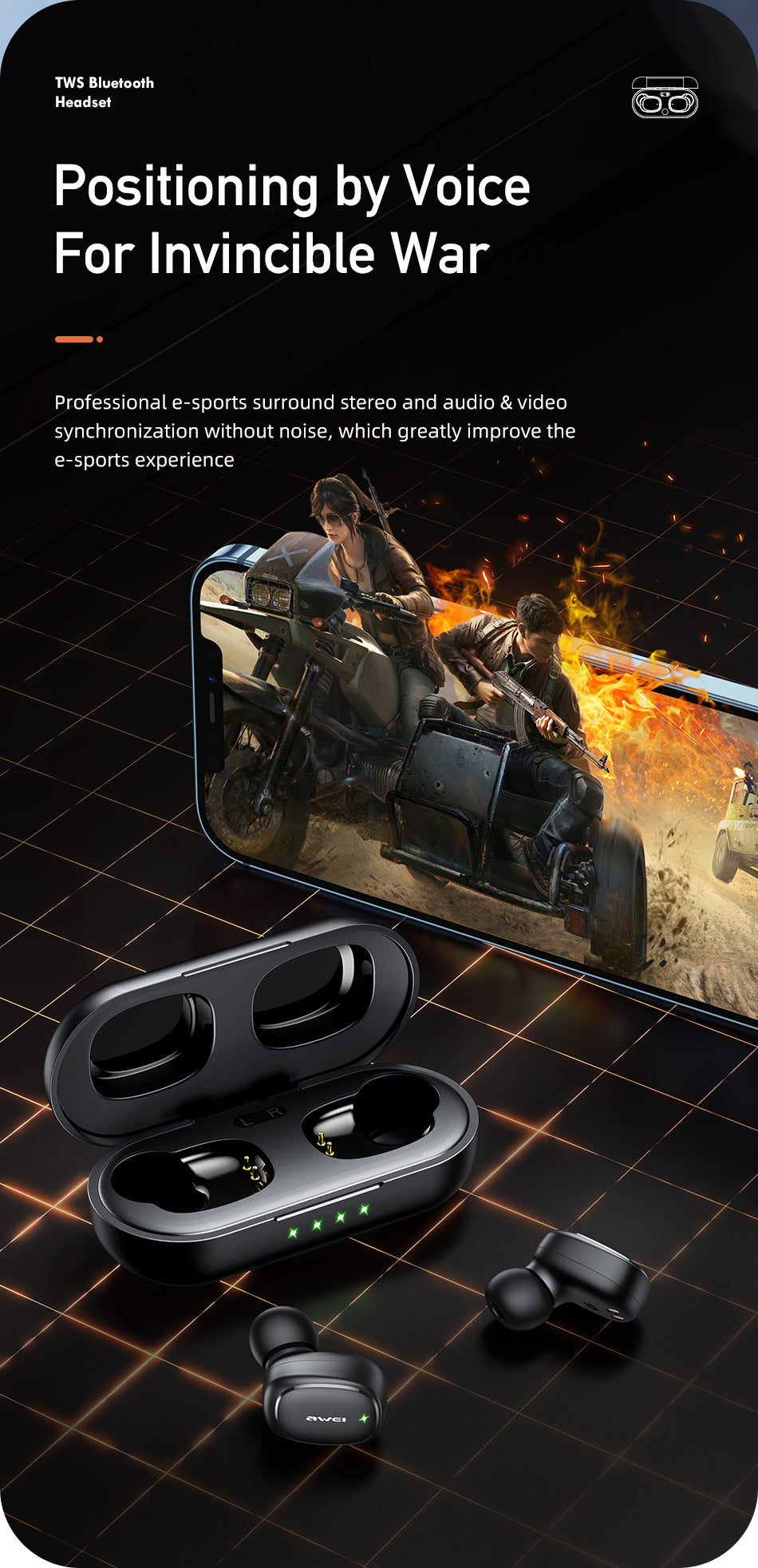 Awei T13 Pro Waterproof Wireless Earbuds with 30 Hours Playtime - BRAND PROMOTION OFFER!