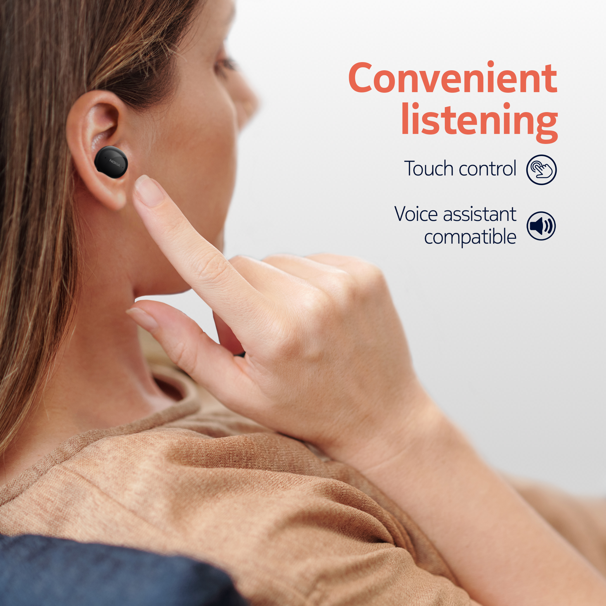 Nokia Comfort Earbuds+ TWS-411W, Waterproof True Wireless Headphones with Wireless Charging Case - CLEARANCE OFFER!