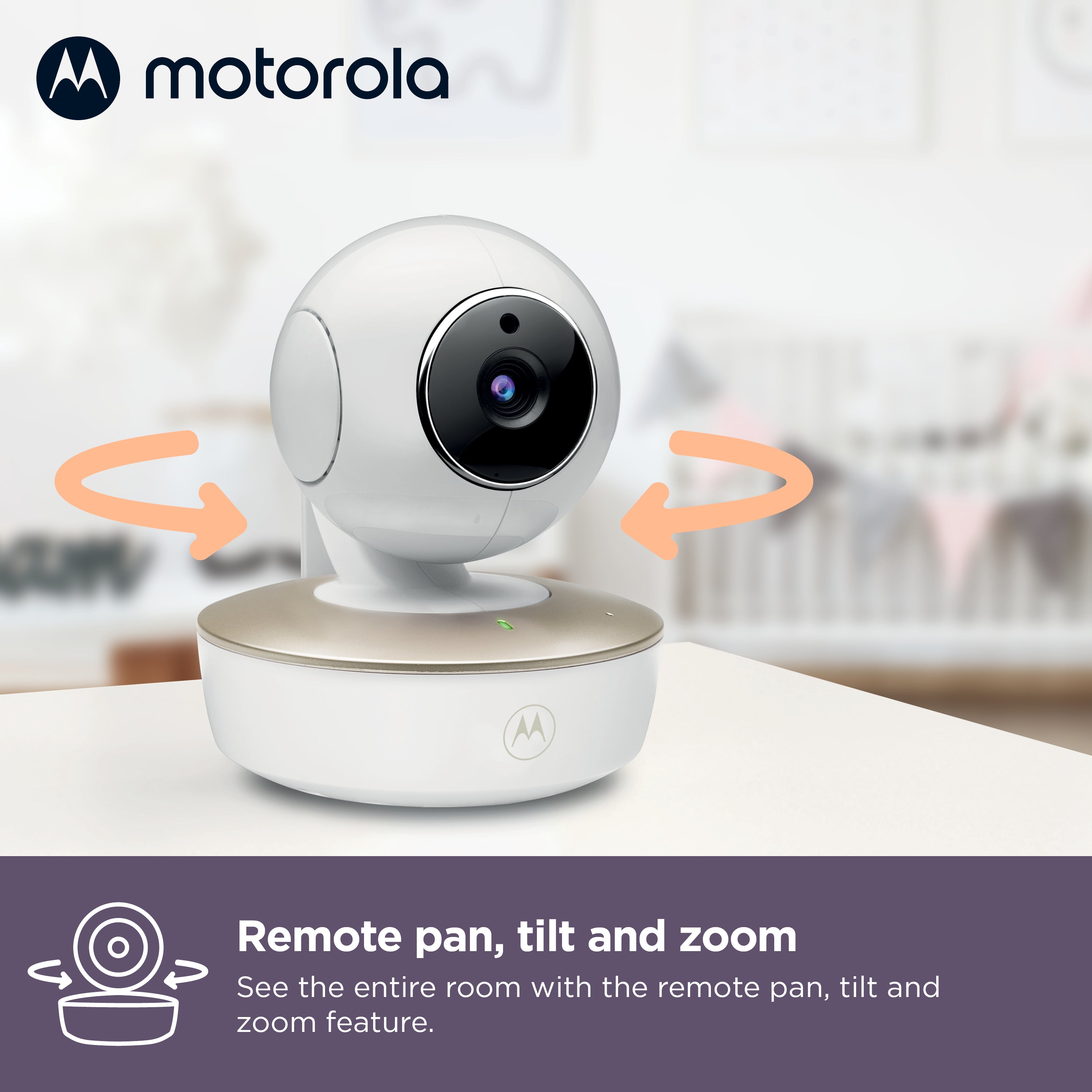 Motorola VM855 CONNECT, Secure 5" Portable Wi-Fi Video/Audio Baby Monitor With Crib Mount