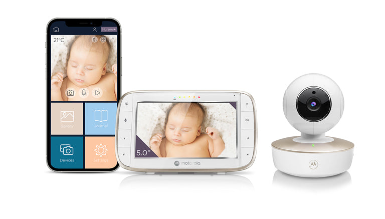 Motorola VM855 CONNECT, Secure 5" Portable Wi-Fi Video/Audio Baby Monitor With Crib Mount