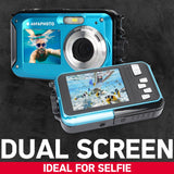 AGFAPHOTO 24MP Waterproof Compact Zoom Digital Camera with Dual LCD and Full HD Video Recording, Realishot WP8000