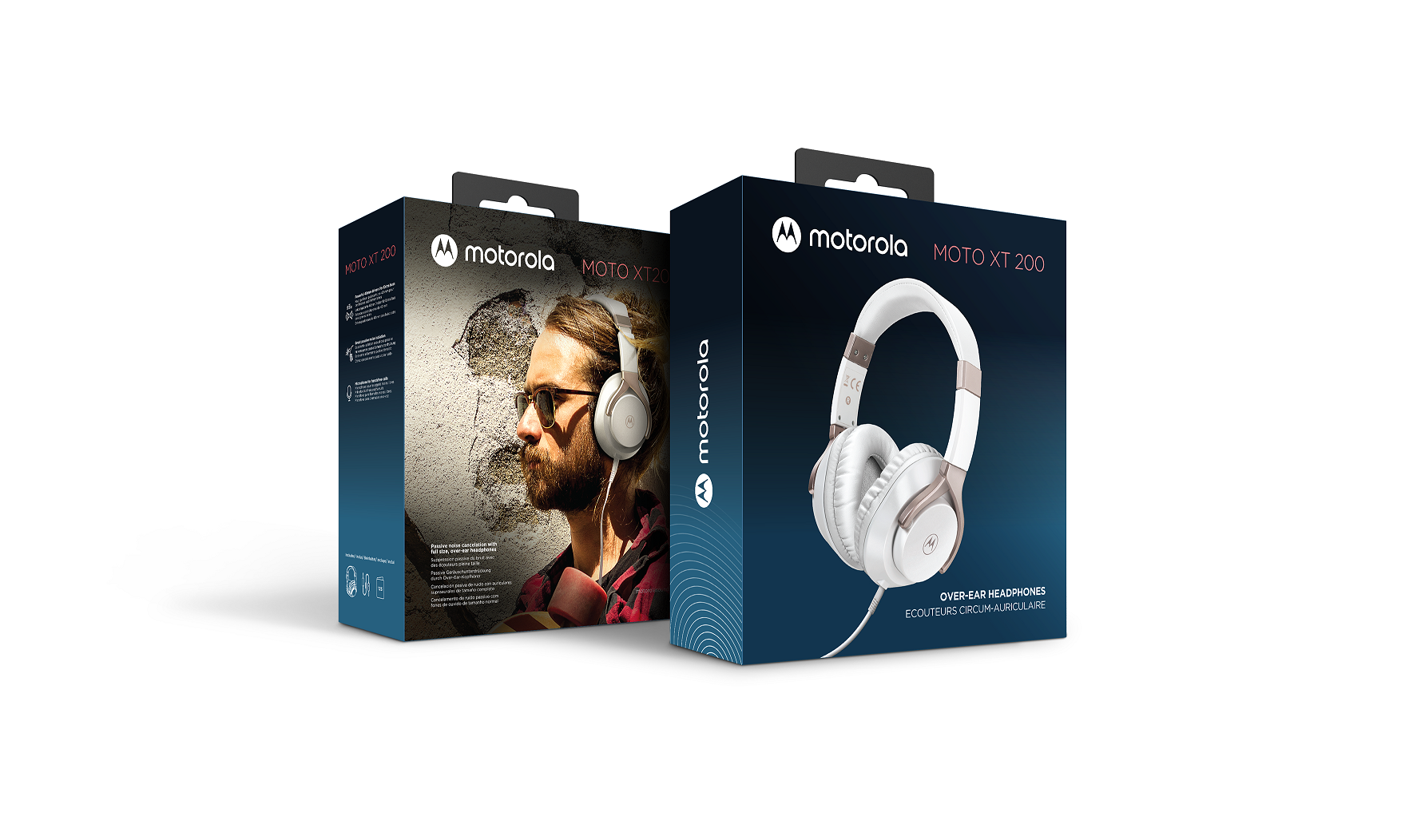 Motorola MOTO XT200 Wired Over Ear Headphones for Music, Meetings & Calls (White)