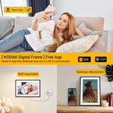 KODAK 10.1" Smart WiFi Digital Photo Frame Bundle with Bonus White Frame & 64GB Memory Card, RCF-1018 Bundle