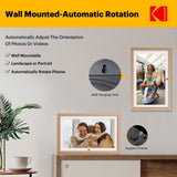 KODAK 15.6-inch Wi-Fi Enabled Digital Photo with Natural Wooden Frame with IPS Touchscreen and 32GB Built-in Memory Compatible with iOS and Android Smartphones Model RCF-1561W (Burlywood)