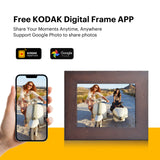 KODAK Classic Photo Frame 8-Inch Wi-Fi Enabled Candlenut Distressed Wood Frame, 32GB Internal Memory with Hi-Res Touch Screen, Model RCF-8016