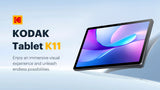 KODAK 11" Android 15 Tablet – 4GB RAM, 128GB Storage (Expandable to 1TB), 16MP Dual Camera, 1200x1920 FHD Display, 8000mAh Battery, Metal Body, Face Unlock