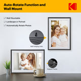 KODAK 10.1-Inch Classic Wi-Fi Digital Photo Frame Bundle, 32GB Touchscreen, FREE 64GB KODAK SD Card and Bonus White Interchangeable Frame