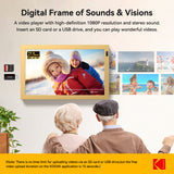 KODAK 21.5” Wi-Fi Digital Photo Frame – Metal Gold Frame (Model WF215)