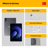 KODAK 11" Android 15 Tablet – 4GB RAM, 128GB Storage (Expandable to 1TB), 16MP Dual Camera, 1200x1920 FHD Display, 8000mAh Battery, Metal Body, Face Unlock