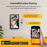 KODAK 17.3-inch Wi-Fi Enabled Digital Photo Frame WF173V, 32GB Internal Memory Wooden Frame with Photo, Video, Clock, Calendar, Weather and SD Card, USB and 3.5 Earphone Ports (Remote Control Incl.)