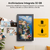 KODAK 17.3-inch Wi-Fi Enabled Digital Photo Frame WF173V, 32GB Internal Memory Wooden Frame with Photo, Video, Clock, Calendar, Weather and SD Card, USB and 3.5 Earphone Ports (Remote Control Incl.)