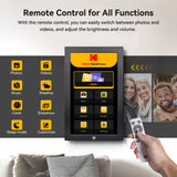 KODAK 17.3-inch Wi-Fi Enabled Digital Photo Frame WF173V, 32GB Internal Memory Wooden Frame with Photo, Video, Clock, Calendar, Weather and SD Card, USB and 3.5 Earphone Ports (Remote Control Incl.)