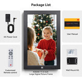 KODAK 17.3-inch Wi-Fi Enabled Digital Photo Frame WF173V, 32GB Internal Memory Wooden Frame with Photo, Video, Clock, Calendar, Weather and SD Card, USB and 3.5 Earphone Ports (Remote Control Incl.)