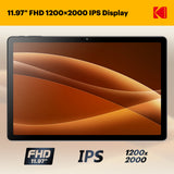 KODAK 12" Android 15 Tablet – 6GB RAM, 128GB Storage (Expandable to 1TB), 13MP Triple Camera, 1200x2000 FHD Display, 8000mAh Battery, Metal Body, Face Unlock