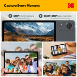 KODAK 12" Android 15 Tablet – 6GB RAM, 128GB Storage (Expandable to 1TB), 13MP Triple Camera, 1200x2000 FHD Display, 8000mAh Battery, Metal Body, Face Unlock