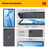 KODAK 12" Android 15 Tablet – 6GB RAM, 128GB Storage (Expandable to 1TB), 13MP Triple Camera, 1200x2000 FHD Display, 8000mAh Battery, Metal Body, Face Unlock
