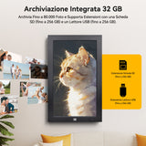 KODAK 23.8-inch Wi-Fi Enabled Digital Photo Frame WF238V, 32GB Internal Memory Wooden Frame with Photo, Video, Clock, Calendar, Weather and SD Card, USB and 3.5 Earphone Ports (Remote Control Incl.)