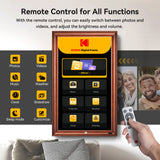 KODAK 32-inch Wi-Fi Enabled Large Wall Screen Digital Photo Frame, WF320V with 32GB Internal Memory, Wooden Frame with Photo, Video, Clock, Calendar, Weather Features and SD Card, USB and 3.5 Earphone Ports (Remote Control Incl.)