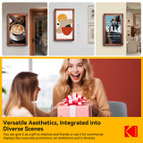 KODAK 32-inch Wi-Fi Enabled Large Wall Screen Digital Photo Frame, WF320V with 32GB Internal Memory, Wooden Frame with Photo, Video, Clock, Calendar, Weather Features and SD Card, USB and 3.5 Earphone Ports (Remote Control Incl.)