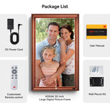 KODAK 32-inch Wi-Fi Enabled Large Wall Screen Digital Photo Frame, WF320V with 32GB Internal Memory, Wooden Frame with Photo, Video, Clock, Calendar, Weather Features and SD Card, USB and 3.5 Earphone Ports (Remote Control Incl.)