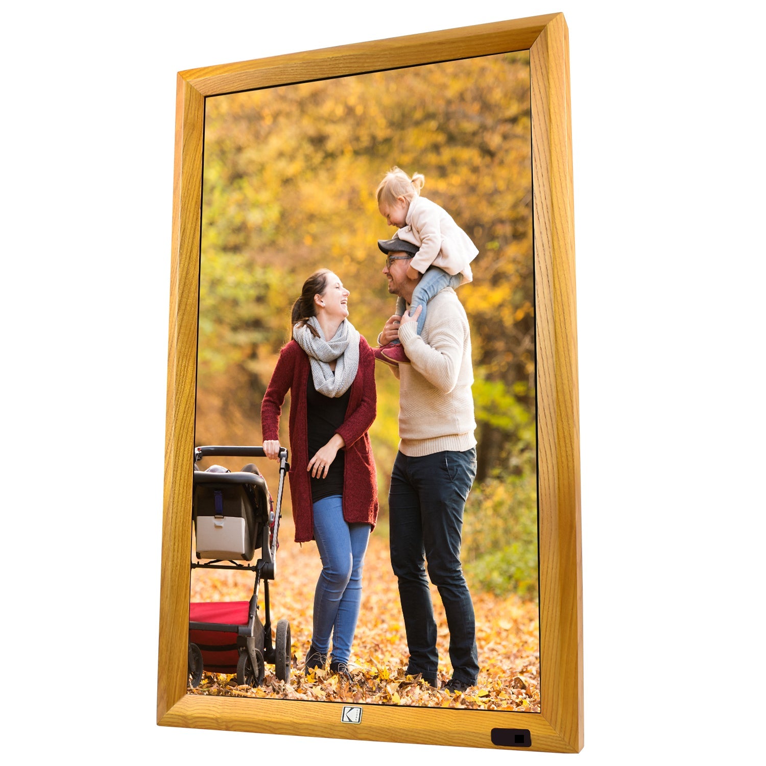 KODAK 23.8-inch Wi-Fi Enabled Digital Photo Frame WF238V, 32GB Internal Memory Wooden Frame with Photo, Video, Clock, Calendar, Weather and SD Card, USB and 3.5 Earphone Ports (Remote Control Incl.)