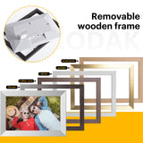 DIGI AUSSIE DA744 10.1" Frameo Wi-Fi Digital Photo Frame – 32GB Wooden Touchscreen with Replaceable Frame