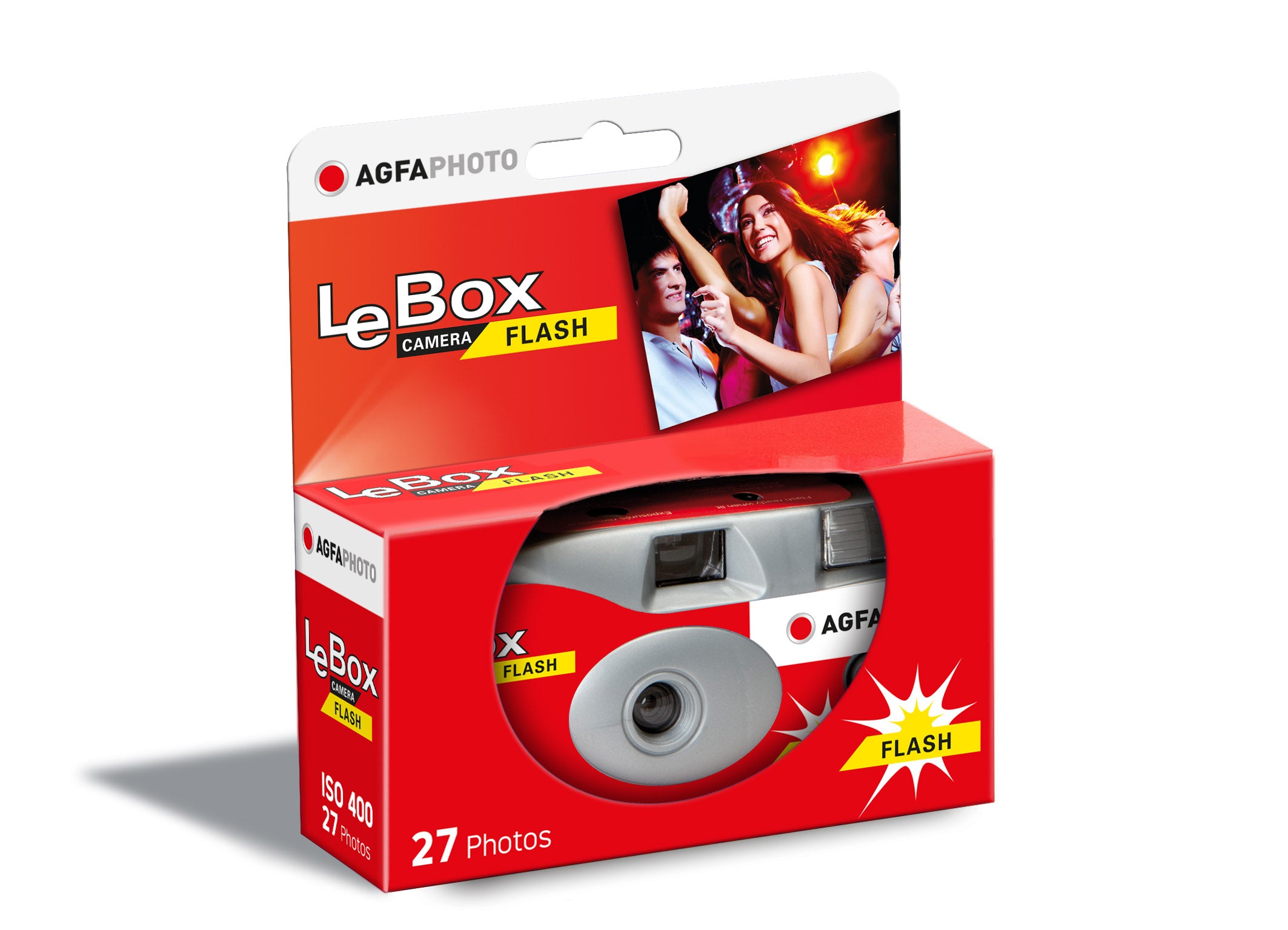 AgfaPhoto LeBox Flash 400 Disposable Camera with Flash, 27 Photos