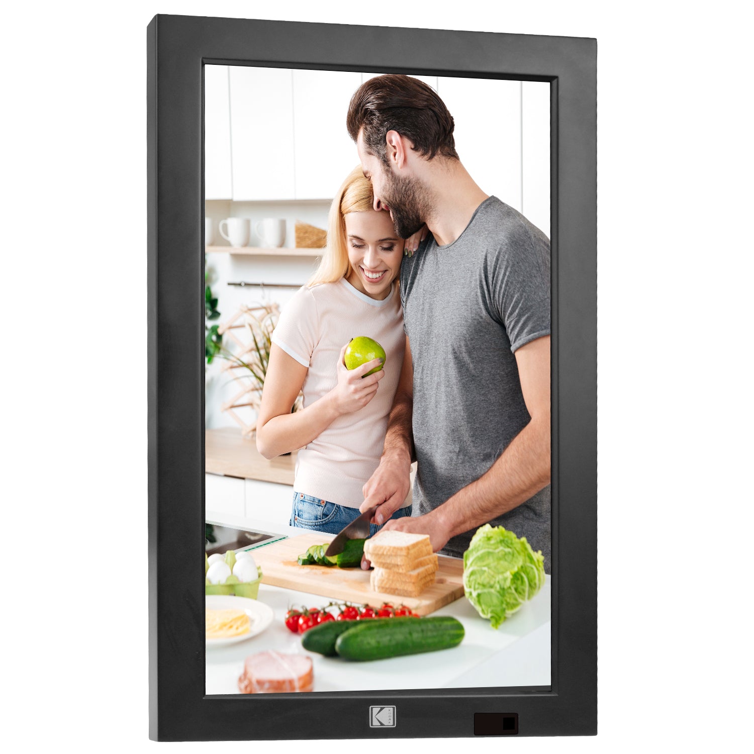 Kodak 17-inch Wi-Fi Enabled Wall Photo Frame WF173, in Burlywood or Black with Motion Sensor, Photo, Video, Clock and 16GB Internal Memory