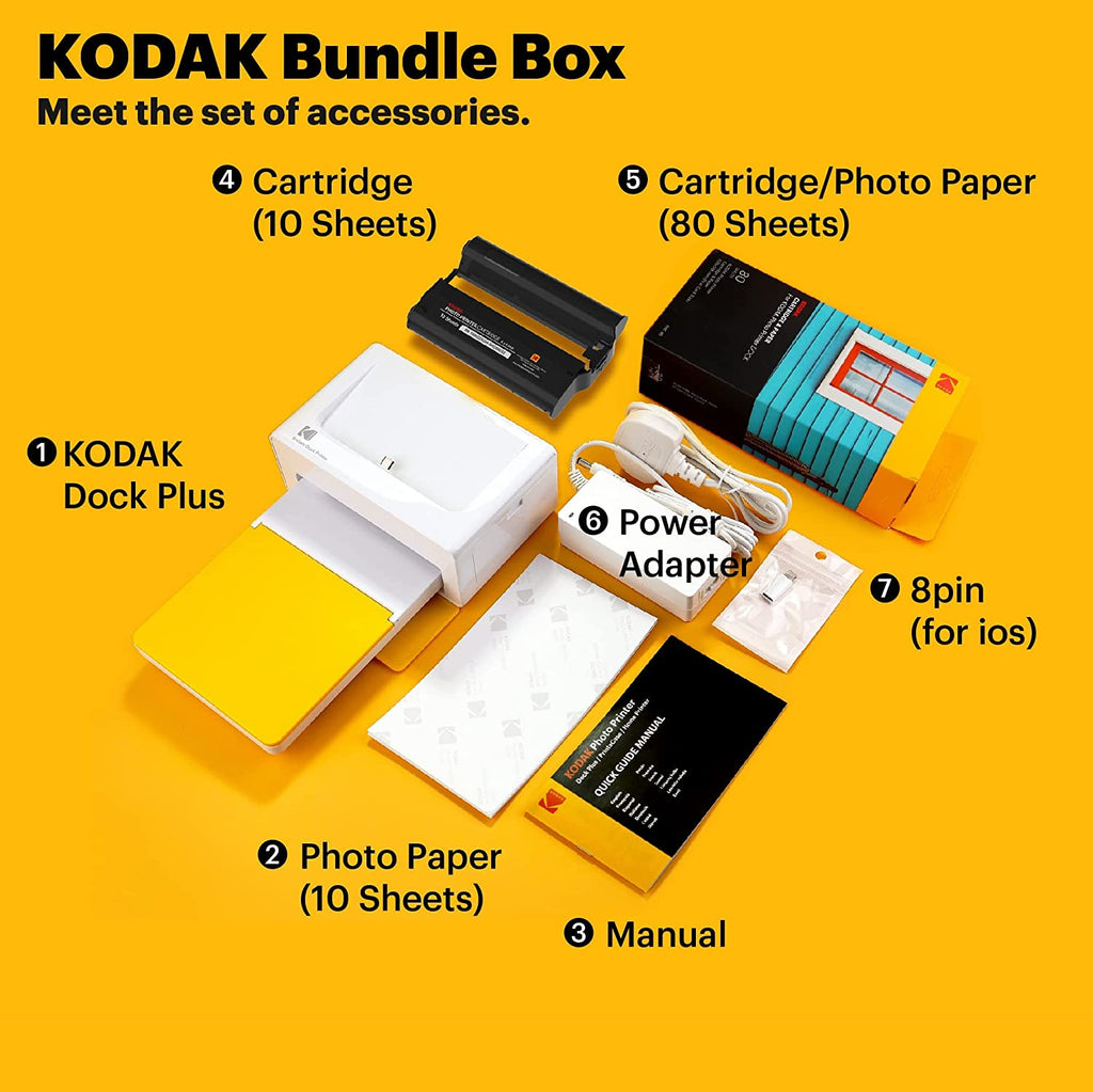 Kodak Dock Plus PD460 Instant Photo Printer BONUS 80Photos Cartridge