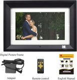 Kodak 10.1 Inch Wood Digital Picture Frame RDPF-1020V with Remote Control, IPS Screen HD Display, Auto-Rotate, Wall Mountable, Programmable Auto On/Off, Enjoy Your Precious Moment in Slideshow, Black (No Wi-Fi)
