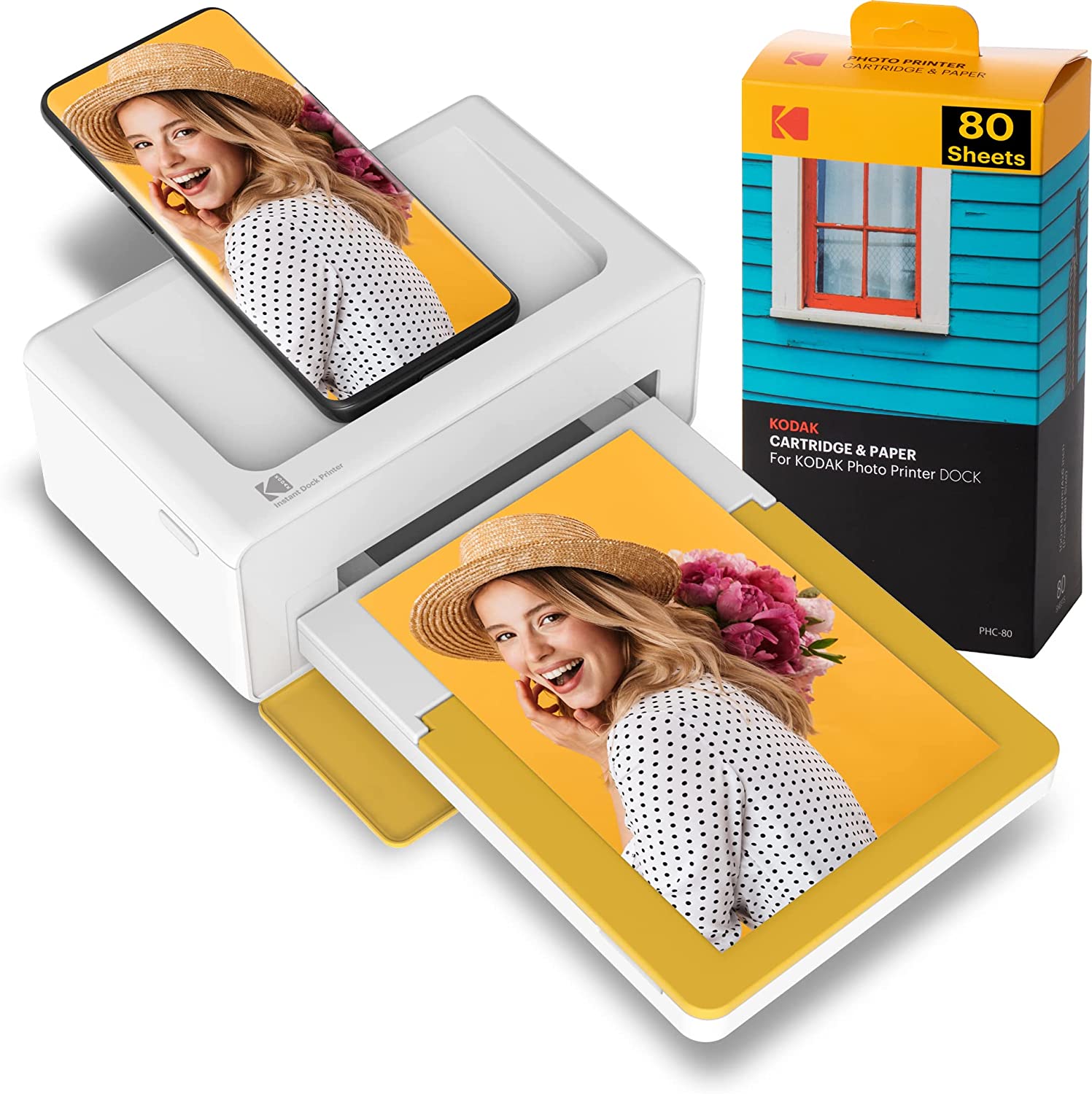 Kodak Dock Plus PD-460 Instant Photo Printer BONUS 80-Photos Cartridge