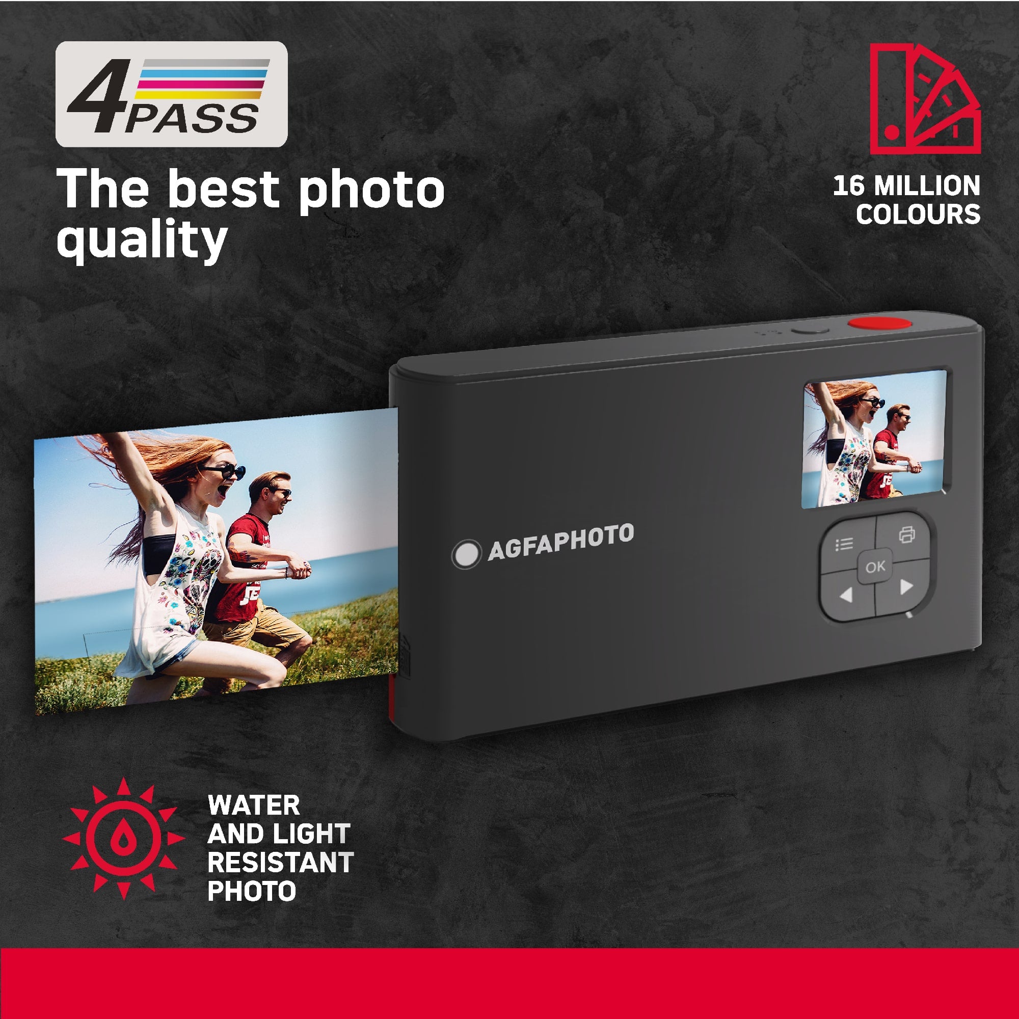 AgfaPhoto Realipix Mini S 10MP Instant Print Digital Photo Camera prints water and light resistant photos