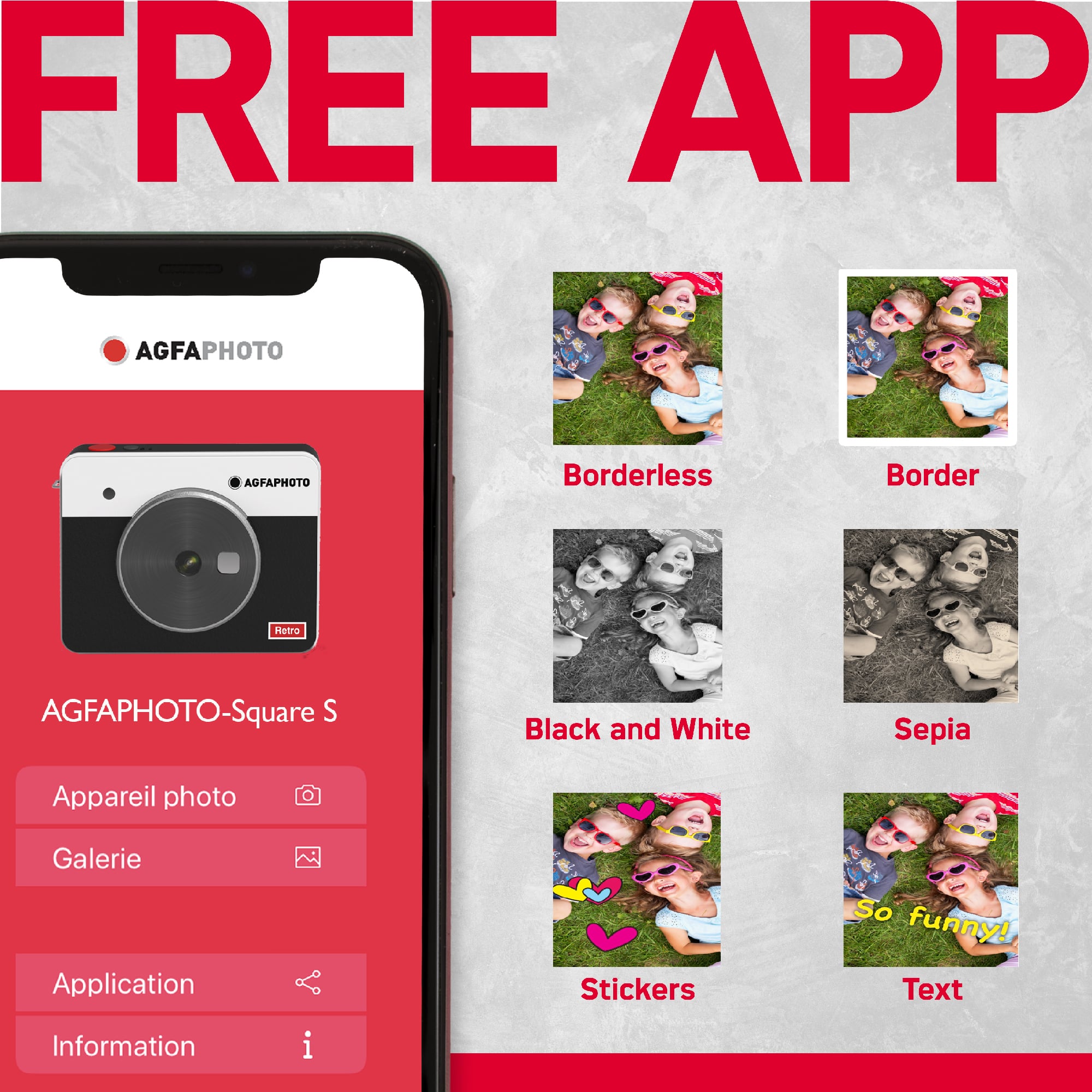AgfaPhoto Realipix Square S Digital Instant Photo 10MP Camera photo app alls you to edit photo