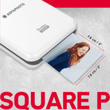 AgfaPhoto Realipix Square P (76 x 76 mm) Wireless Portable Photo Printer comes in white