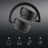 Awei A950BL Wireless Bluetooth Foldable Headphones with Active Noise Cancellation folds up for storage