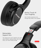 Awei A950BL Wireless Bluetooth Foldable Headphones with Active Noise Cancellation retractable to fit different size heads