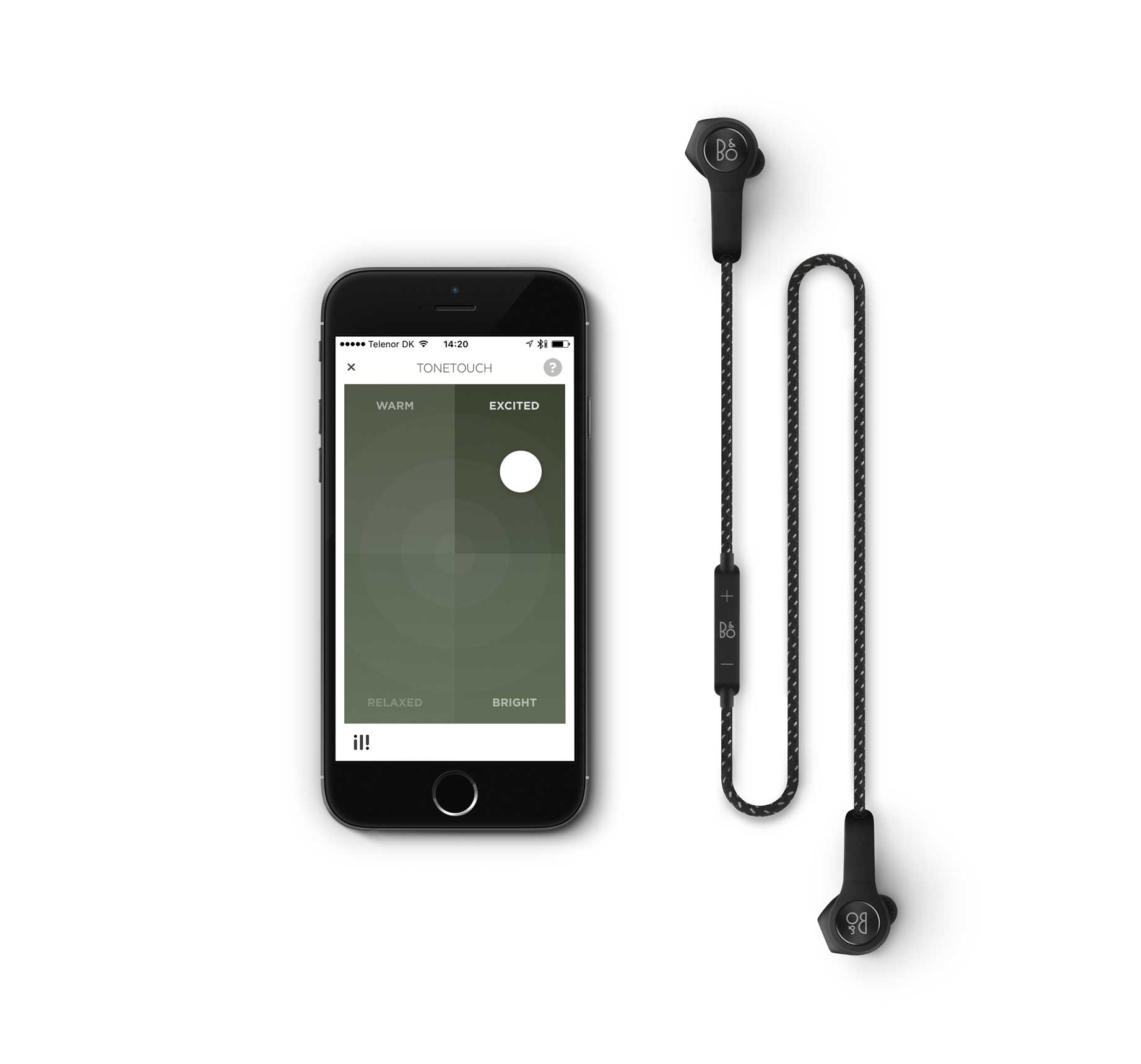 Bang & Olufsen Beoplay H5 Splash and Dust Proof Wireless Earphones connect to your mobile phone