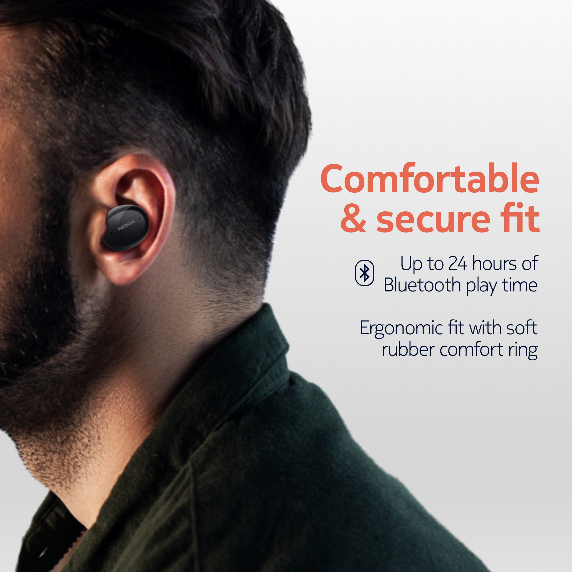 Nokia Comfort Earbuds+ TWS-411W, Waterproof True Wireless Headphones with Wireless Charging Case - CLEARANCE OFFER!