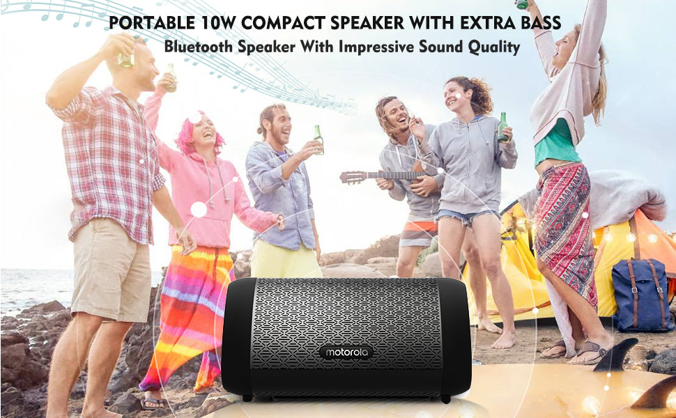 Motorola SONIC SUB 530 Bluetooth Wireless 10W Speaker, IPX5 Water Resistant with Microphone
