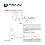 Motorola MOTO XT500+, Stylish Wireless Over-Ear Headphones with Passive Noise Isolation and Powerful Bass